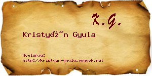 Kristyán Gyula névjegykártya