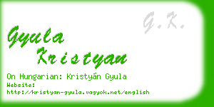 gyula kristyan business card